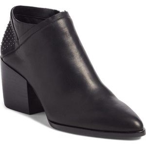 1.STATE - Jelin Bootie Studded Black Leather Bootie / Pointed Toe